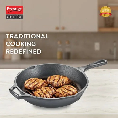 PRESTIGE | COOKWARE |CAST  IRON |GRILL PAN |250 WO LID