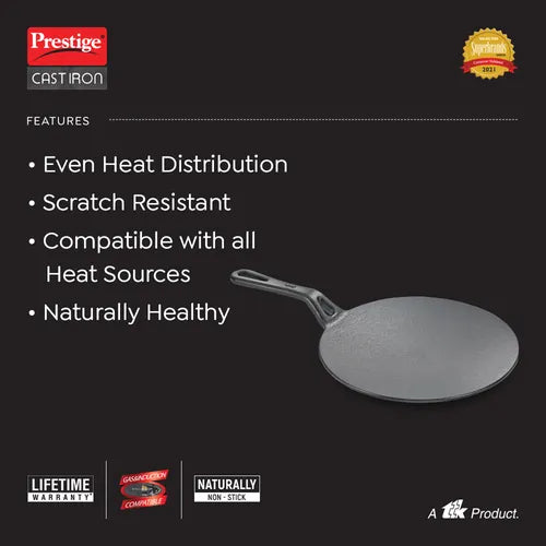 PRESTIGE | COOKWARE |CAST IRON |TAWA 250 |CONCAVE TAWA