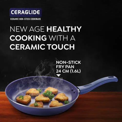 PRESTIGE | NON STICK COOKWARE |CERAGLIDE |NSTK FRYPAN |24CM BLUE
