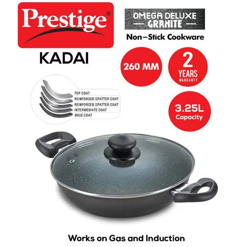 PRESTIGE | NON STICK COOKWARE |DLX GRANITE |KADAI 260 |MM WL