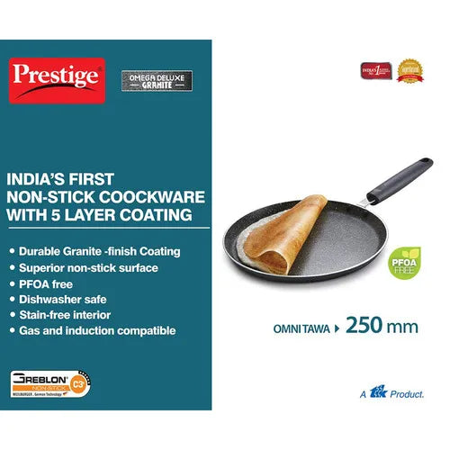 PRESTIGE |NON STICK COOKWARE |DLX GRANITE |OMNI-TAWA 250