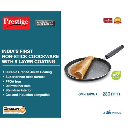 PRESTIGE | NON STICK COOKWARE |DLX GRANITE |OMNI-TAWA 280