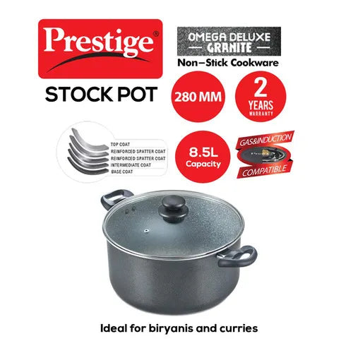 PRESTIGE | NON STICK COOKWARE |DLX GRANITE |STOCKPOT 280 |MM WL