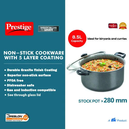 PRESTIGE | NON STICK COOKWARE |DLX GRANITE |STOCKPOT 280 |MM WL