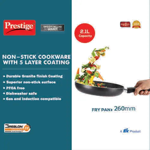 PRESTIGE | NON STICK COOKWARE |DLX GRANITE |FRYPAN 260 WL
