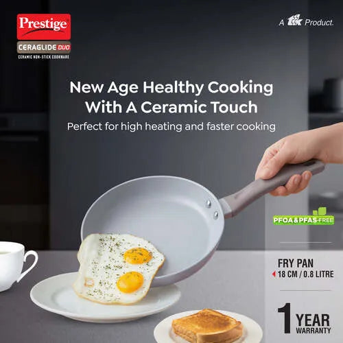PRESTIGE | NON STICK COOKWARE |GREY CERAMIC  |FRYPAN 18CM