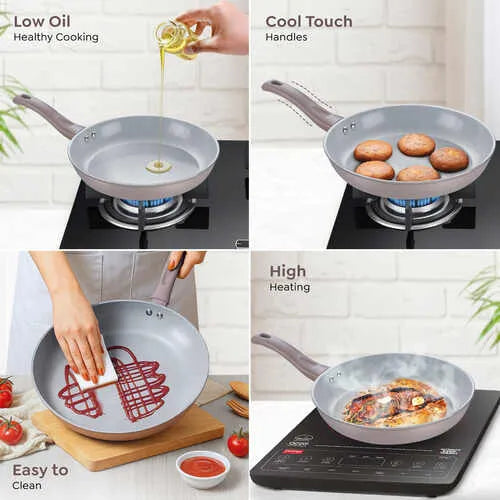 PRESTIGE | NON STICK COOKWARE |GREY CERAMIC  |FRYPAN 24CM