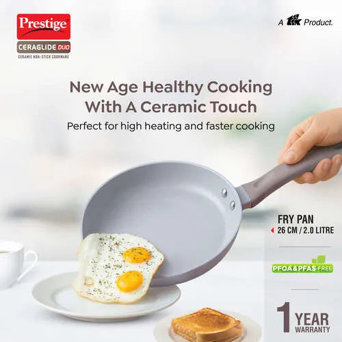 PRESTIGE | NON STICK COOKWARE |GREY CERAMIC  |FRYPAN 26CM