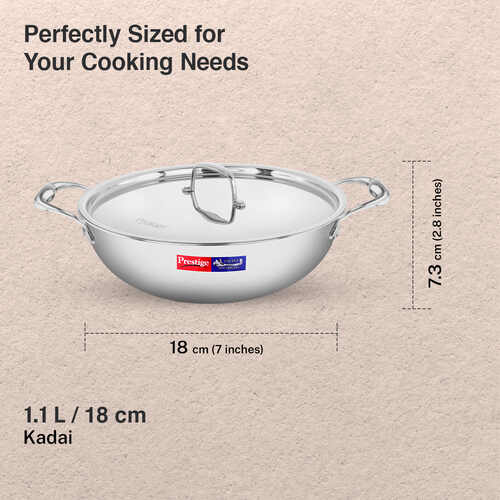 PRESTIGE | COOKWARE |TRIPLY SPLENDID |18 CM KADAI WL