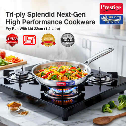 PRESTIGE |COOKWARE |TRIPLY SPLENDID |22CM FRY PAN