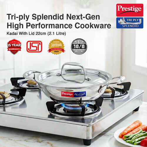 PRESTIGE | COOKWARE |TRIPLY SPLENDID |22CM KADAI WL