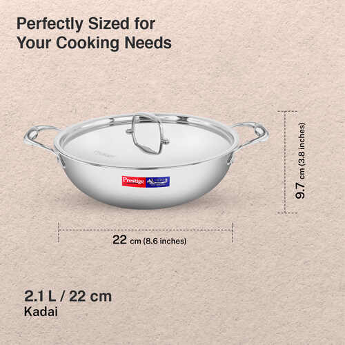 PRESTIGE | COOKWARE |TRIPLY SPLENDID |22CM KADAI WL