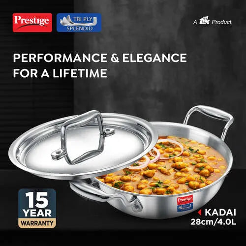 PRESTIGE | COOKWARE |TRIPLY SPLENDID |28CM KADAI WL