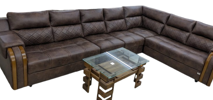 L-SHAPED SECTIONAL SOFA WITH CENTRE TABLE | 6–7-SEATER