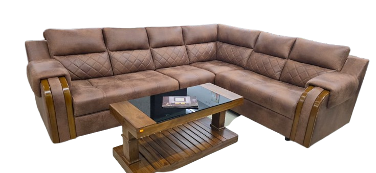 L-SHAPED SECTIONAL SOFA WITH CENTRE TABLE | 6-7 SEATER