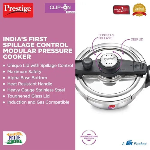 PRESTIGE | COOKER |SS CLIP ON |SVACH 3.5L |PRESURE KADAI 22cm