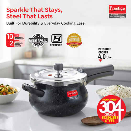 PRESTIGE | COOKER |SS DLX ALPHA HANDI |4L WIT BLACK COLR |CKR