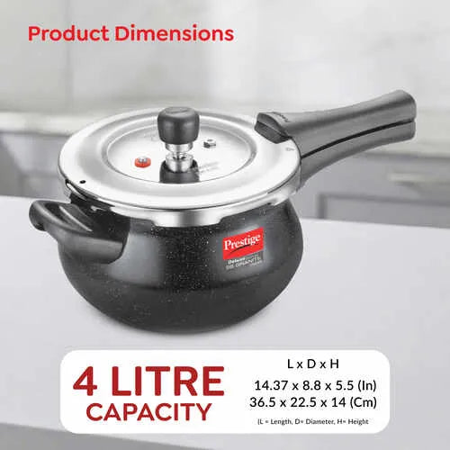 PRESTIGE | COOKER |SS DLX ALPHA HANDI |4L WIT BLACK COLR |CKR