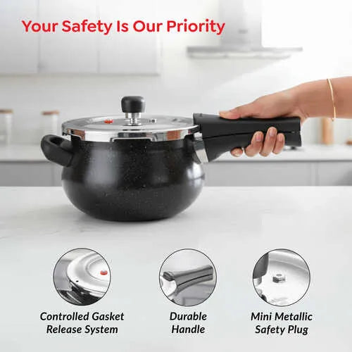 PRESTIGE | COOKER |SS DLX ALPHA HANDI |4L WIT BLACK COLR |CKR