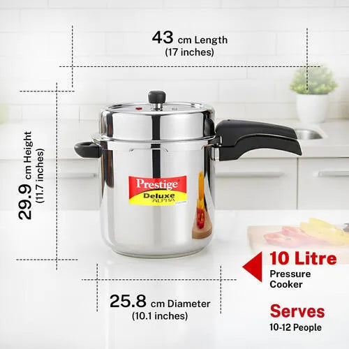 PRESTIGE | COOKER |SS DLX ALPHA SVACHH 10L| PRESSURE COOKER