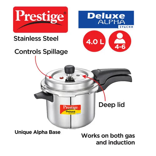 PRESTIGE | COOKER |SS DLX ALPHA SVACHH 4L| PRESSURE COOKER