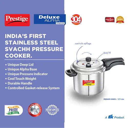 PRESSURE | COOKER |SS DLX ALPHA SVACHH 5.5L | PRESSURE COOKER