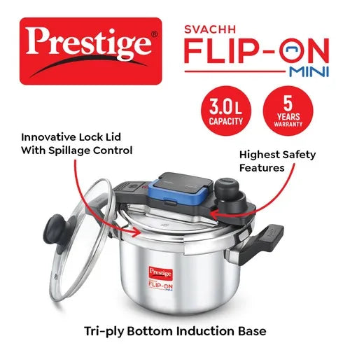 PRESTIGE | COOKER |SS FLIP ON  |MINI SVACHH 3L |PR CKR 18CM