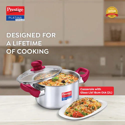 PRESTIGE | COOKWARE |SS PLATINA |POP CKWR |CASSEROLE 180mm-RH