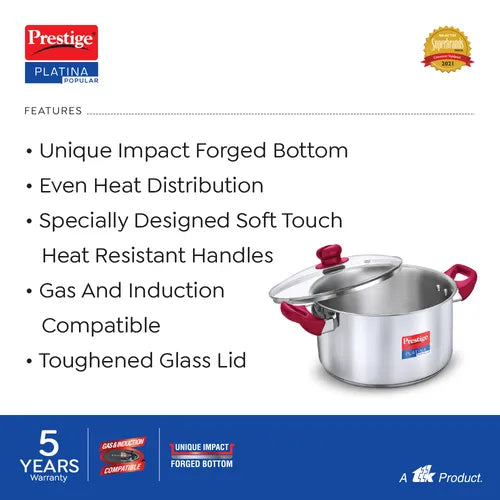 PRESTIGE | COOKWARE |SS PLATINA |POP CKWR |CASSEROLE 220mm-RH