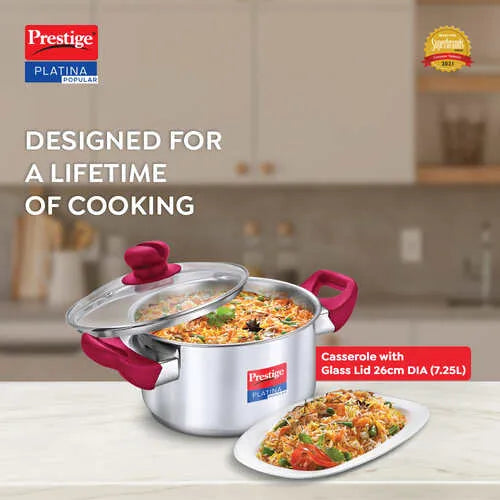 PRESTIGE | COOKWARE |SS PLATINA POP |CKWR CASSEROLE |260mm-RH