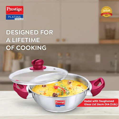 PRESTIGE | COOKWARE |SS PLATINA |POP CKWR |KADAI 260 MM-RH