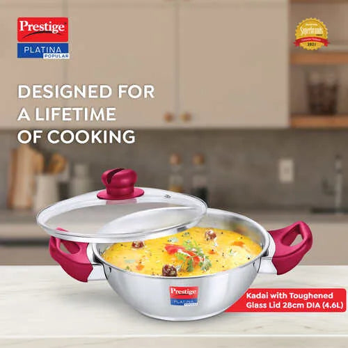 PRESTIGE | COOKWARE |SS PLATINA |POP CKWR |KADAI 280mm-RH