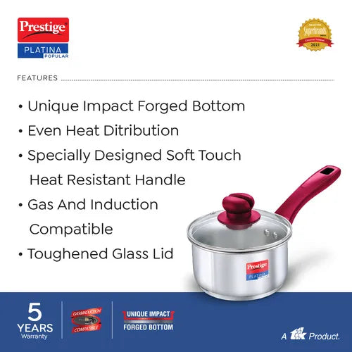PRESTIGE | COOKWARE |SS PLATINA |POP CKWR |SAUCE PAN |140mm-RH