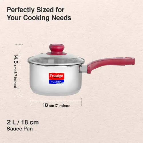 PRESTIGE | COOKWARE |SS PLATINA |POP CKWR |SAUCE PAN 180 MM-RH