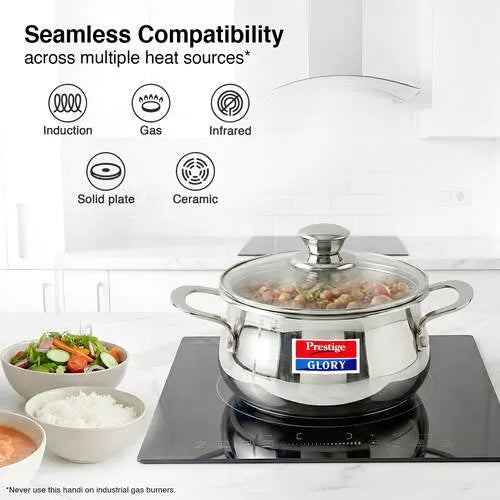 PRESTIGE | COOKWARE |SS PLATINA POP  |( GLORY ) COOKWARE |HANDI 22cm