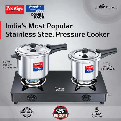 PRESTIGE | COOKER |SS POP SVACHH |COMBI 5L3L |PAK BODY2 LID2