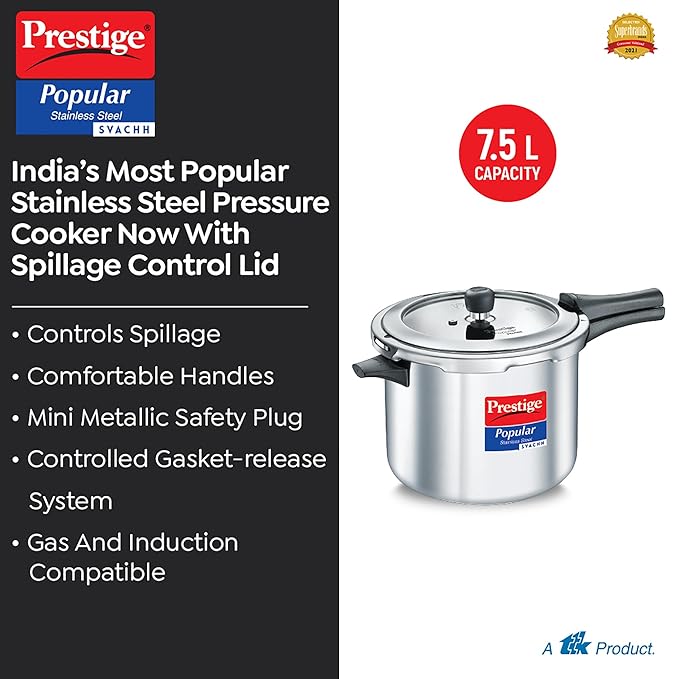 PRESTIGE | COOKER |SVACHH SS POPULAR 7.5L |PRESSURE COOKER