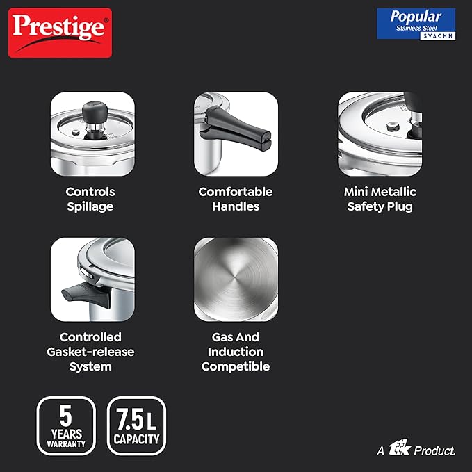 PRESTIGE | COOKER |SVACHH SS POPULAR 7.5L |PRESSURE COOKER