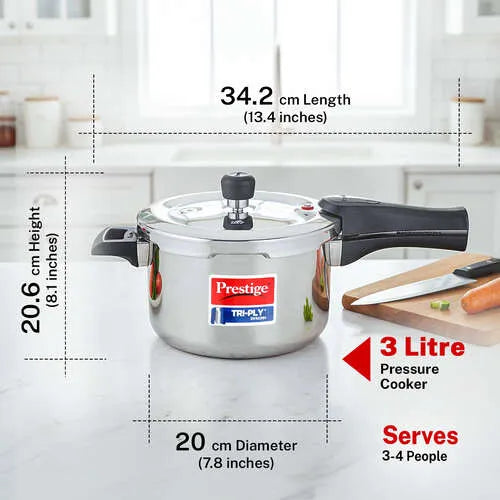 PRESTIGE | COOKER |SVACHH TRIPLY |PRESSURE COOKER |3L 18cm