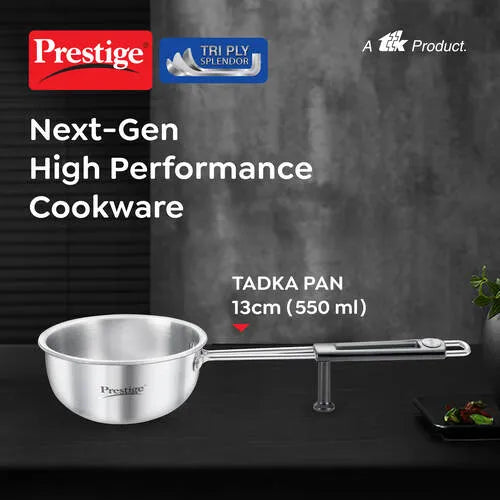 PRESTIGE | COOKWARE |TRIPLY DIA 130mm |TADKA PAN