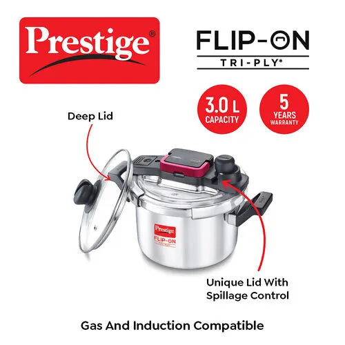 PRESTIGE | COOKER |TRIPLY FLIP-ON 2L |PRESSURE COOKER 18CM