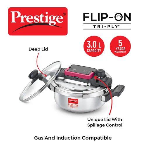 PRESTIGE | COOKER |TRIPLY FLIP-ON 3L |PRESSURE COOKER 22CM