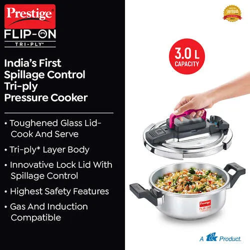 PRESTIGE | COOKER |TRIPLY FLIP-ON 3L |PRESSURE COOKER 22CM