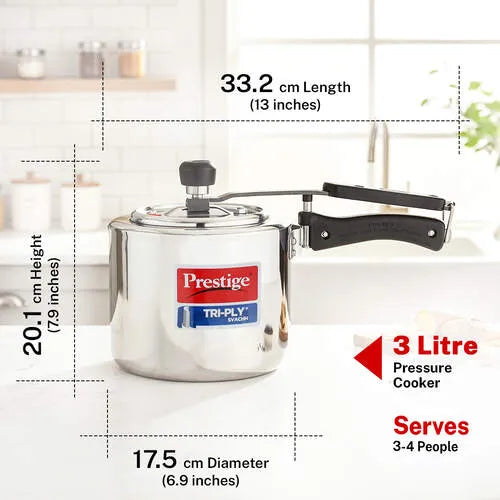 PRESTIGE | COOKER |TRIPLY SVACHH |3L INN LID |ST WALL PR CKR