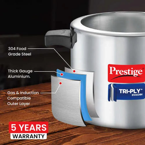PRESTIGE | COOKER |TRIPLY SVACHH |5L INN LID |ST WALL |PR CKR