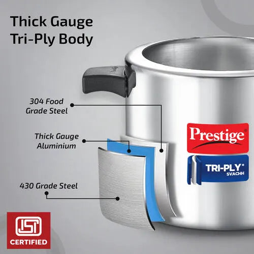 PRESTIGE | COOKER |TRIPLY SVACHH IL |5L3L |COMBI |2BODY 2LIDS