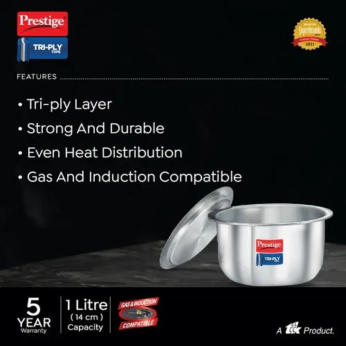 PRESTIGE | COOKWARE |TRIPLY TOPE |COOKWARE DIA |140MM