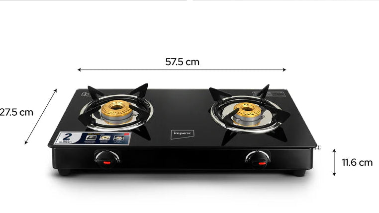 IMPEX| GLASS TOP | GAS STOVE | 2B| (WELFIRE 2B)