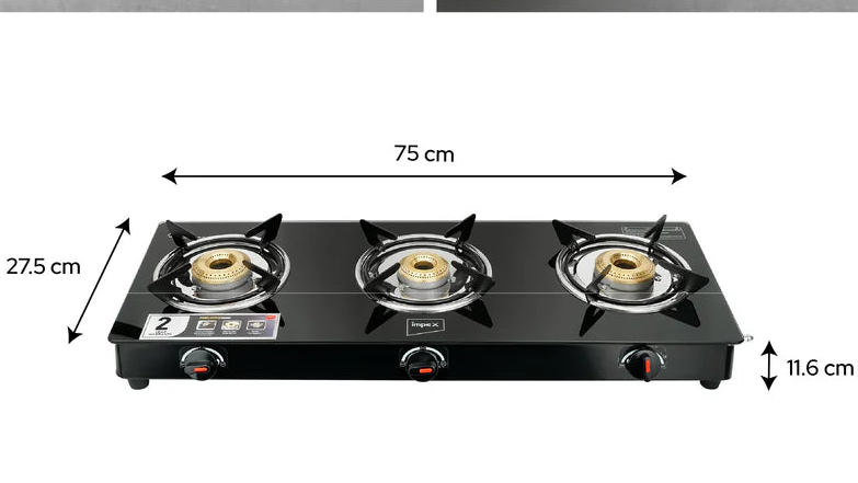 IMPEX | GLASS TOP | GAS STOVE | 3B | (WELFIRE  3B)