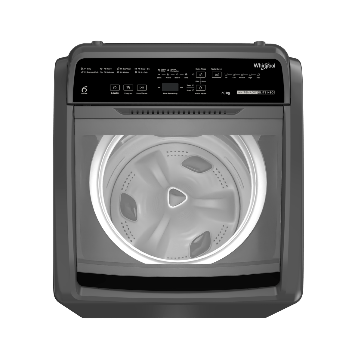 WHIRLPOOL | 5 STAR | 8 KG | FULLY AUTOMATIC | TOP LOAD | 360 BLOOMWASH PRO H 8.0 GRAPHITE 10 YMW